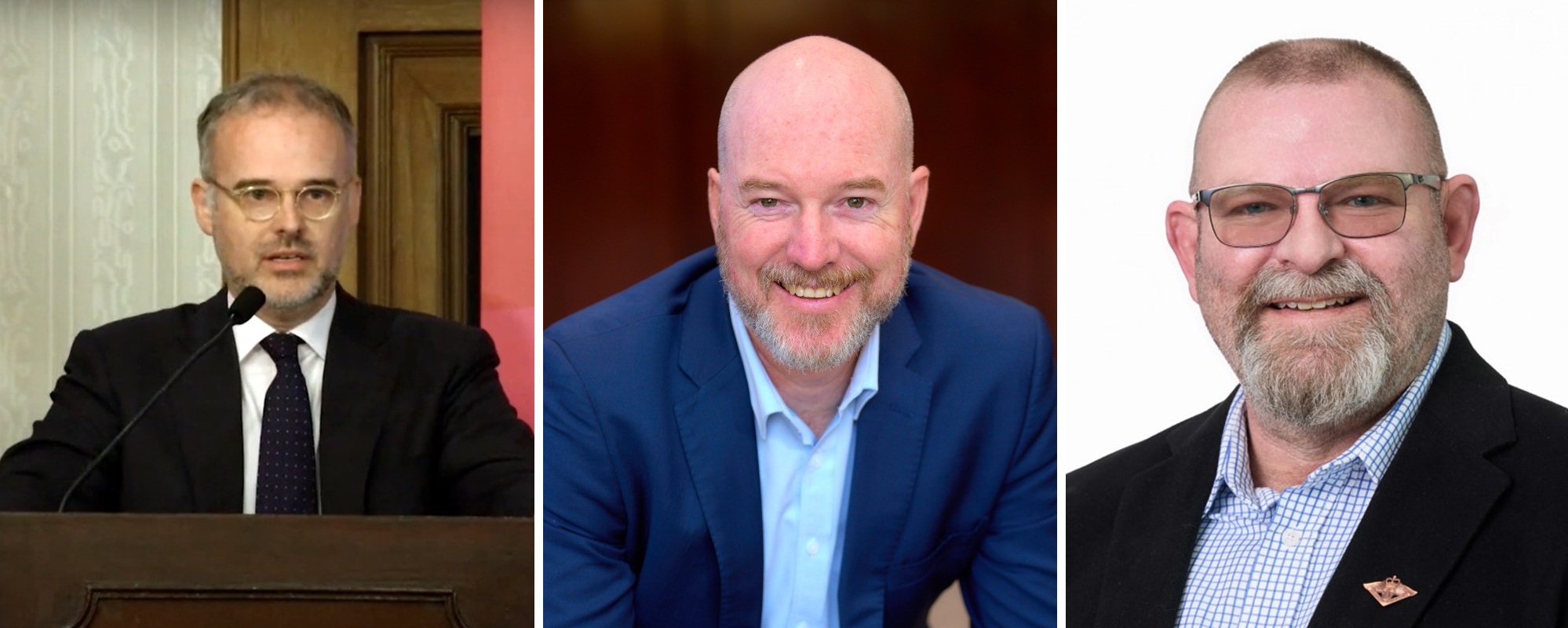 Combined image of three men