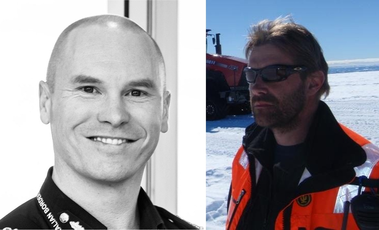 combined image of two men
