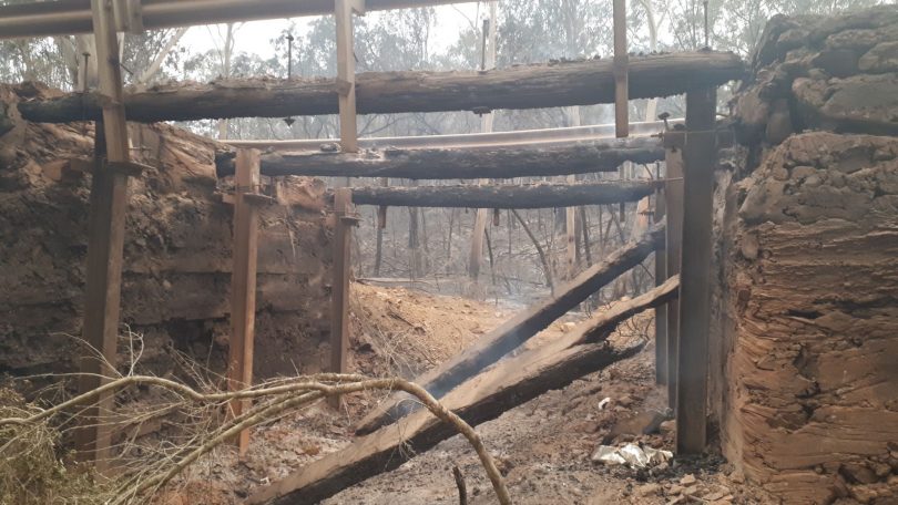 View from beneath Pidgeon Gully Bridge, destroyed by bushfire.