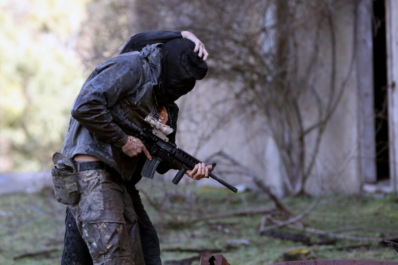 Armed attacker during SAS Australia drill.