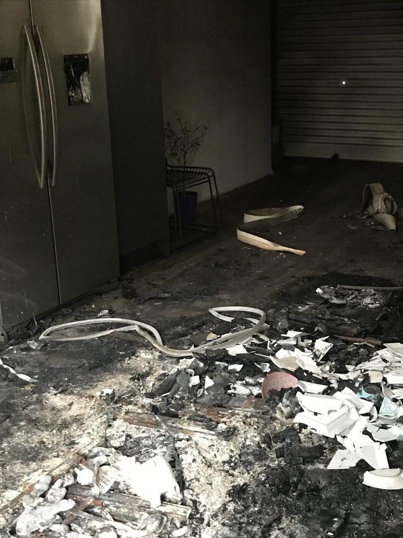 Burnt-out home of Grant Crapp and Lucy Cartwright in Malua Bay.