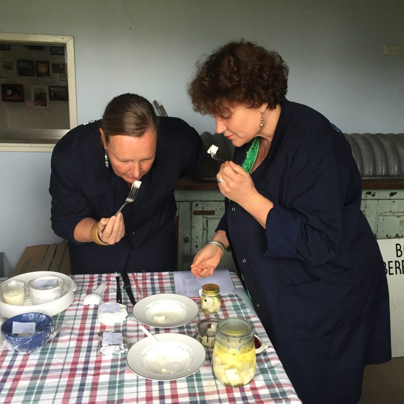 Bridgette Cathles judging at the Yass Cheese Competition.