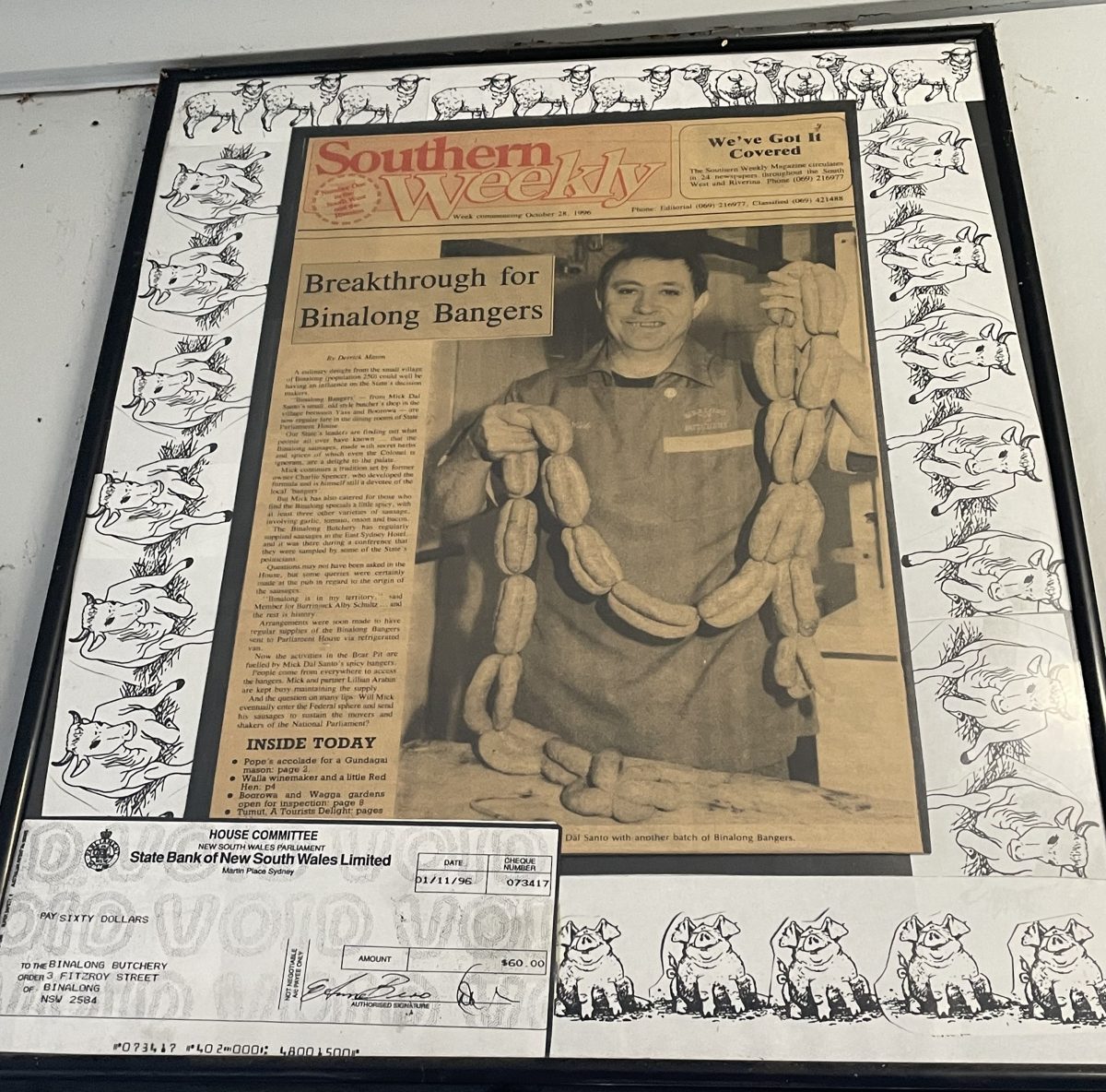 Copy of newspaper front page
