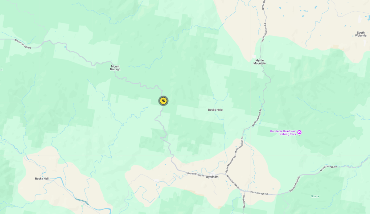 A map showing where the crash occurred