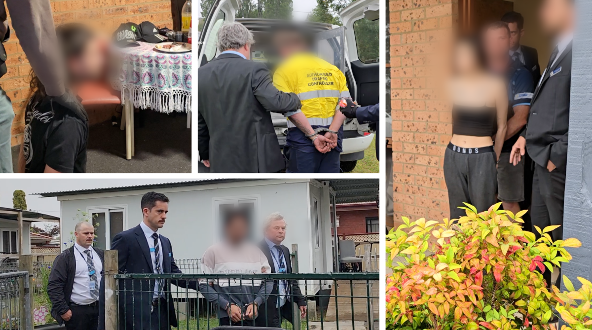 combined images of people being arrested by police