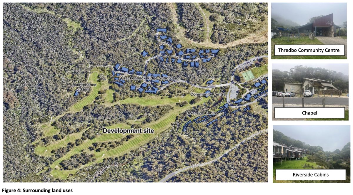 A map showing the development site and nearby properties